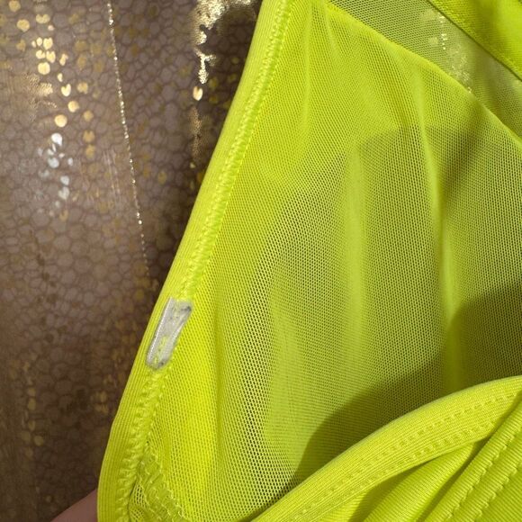 VSX Sport Victorias Secret Neon Yellow Strappy Longline Sports Bra S/M - Picture 5 of 5